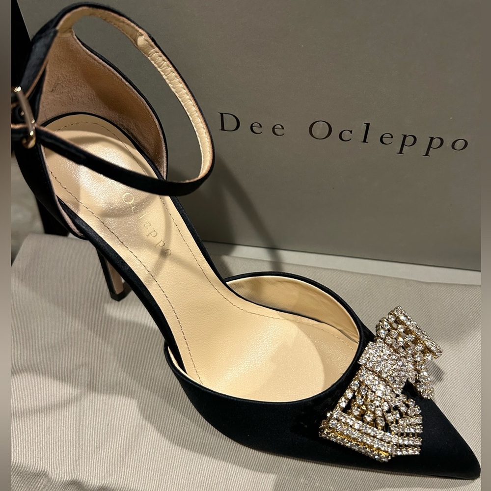 Black Heels with Gold Embellishment